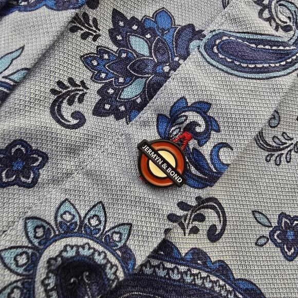 Jermyn & Bond Modern Fit Long Sleeve Button Down Paisley Shirt Men's Size XL - Picture 6 of 10